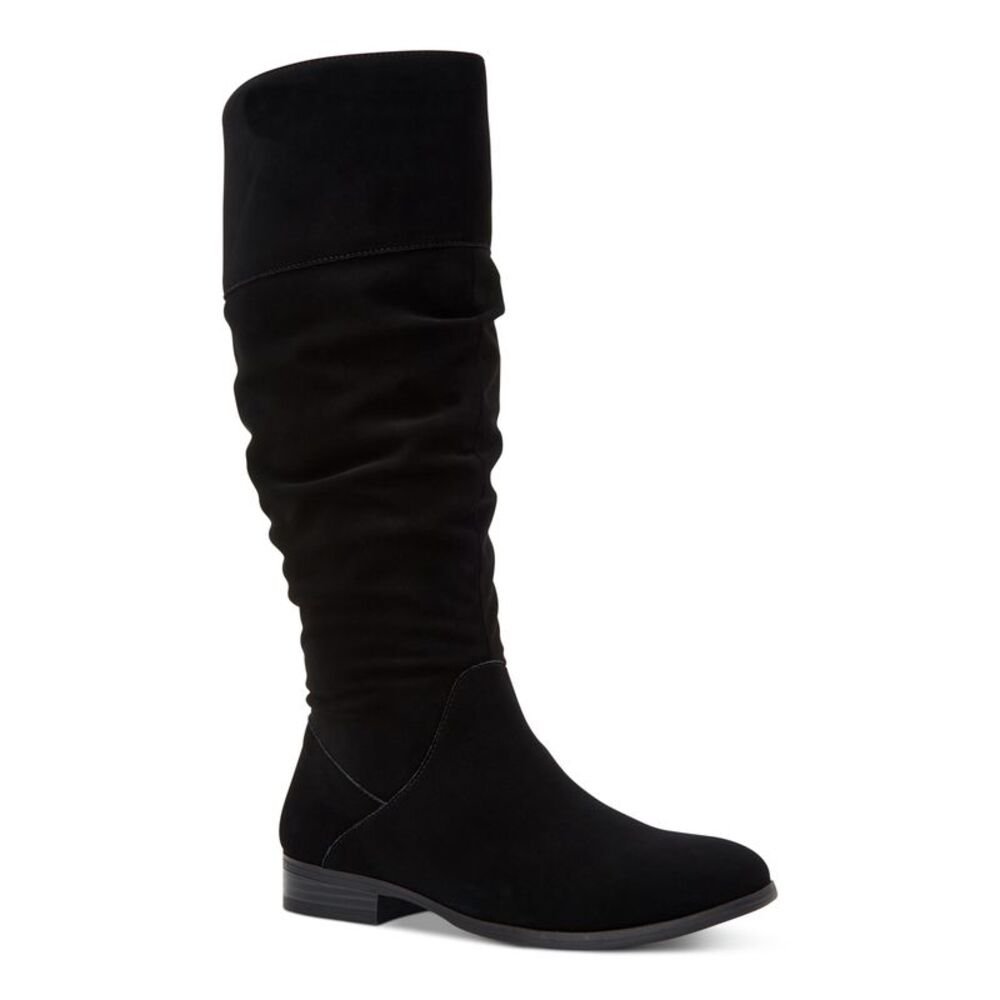 STYLE & COMPANY Womens Black 1/2 Heel Wide Calf Kelimae Riding Boot 7.5 WC
